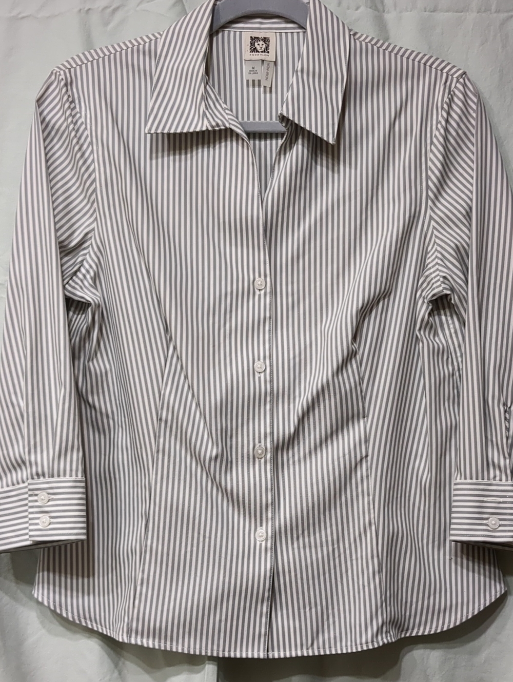 Anne Klein 3/4 Sleeve Button Down Shirt Med